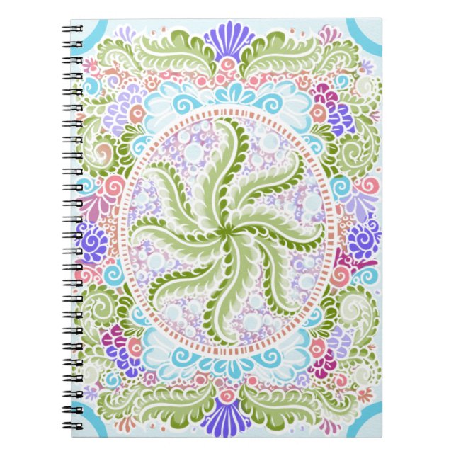 Caderno Espiral Pastel Nature Mandala Art (Frente)