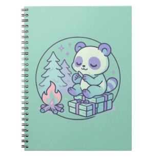 Caderno Espiral Pastel Panda de 6,5" x 8,75" em forma de Grátis po