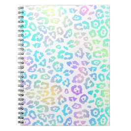 Caderno Espiral Pastel Rainbow Leopard Patterno