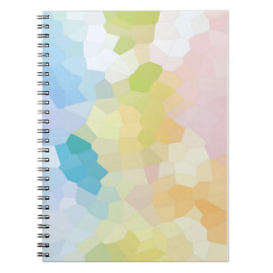 Caderno Espiral Pastel Rainbow Mosaico Abstrato Art
