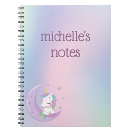 Caderno Espiral Pastel Rainbow Unicorn Personalizado