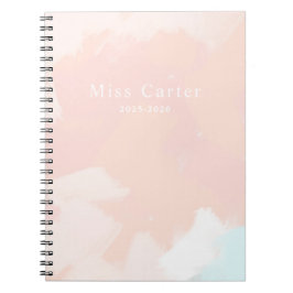 Caderno Espiral Pastel Springtime com detalhes de nome e ano