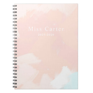 Caderno Espiral Pastel Springtime com detalhes de nome e ano