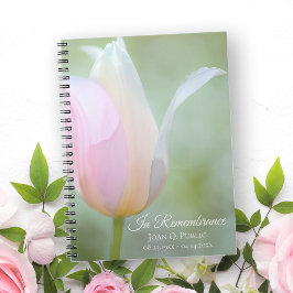Caderno Espiral Pastel Tulip Primavera Funeral Memorial Guest