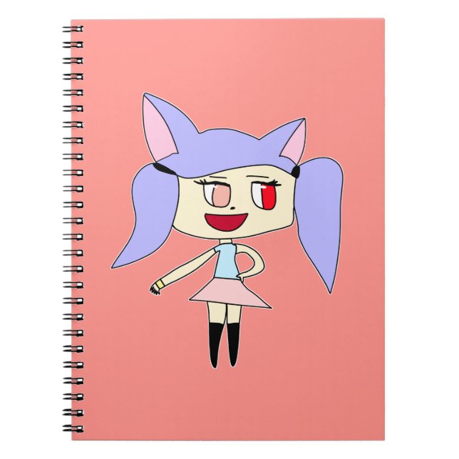 Caderno Espiral Pastel Wolf Girl (Frente)