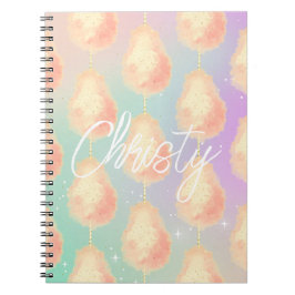 Caderno Espiral Pasto roxo de pêssego de pêssego de algodão doce