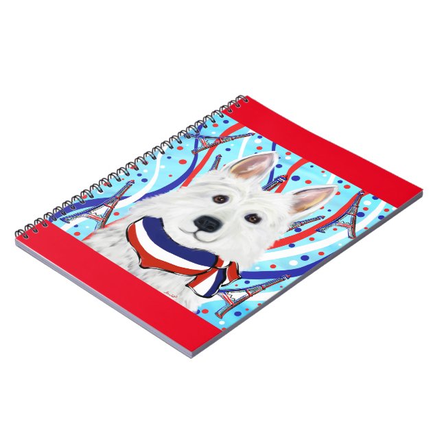 Caderno Espiral Pastor Alemão Branco (Left Side)