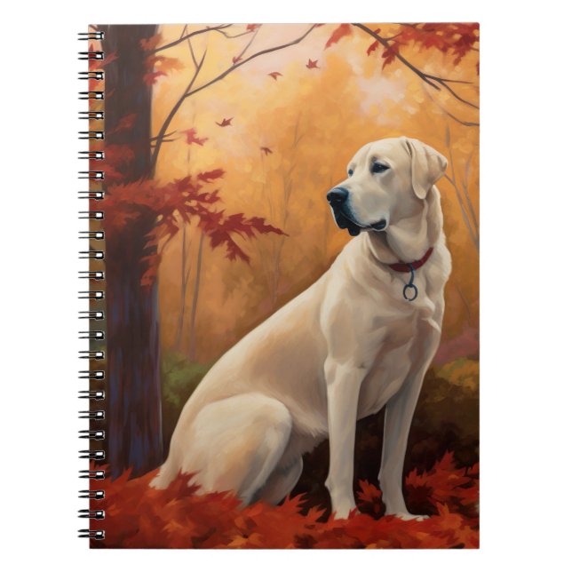 Caderno Espiral Pastor anatólico nas Folhas do outono cai inspirad (Frente)