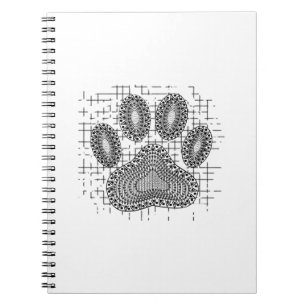 Caderno Espiral Pata De Cachorro Tribal Imprimida Em Fundo Distant