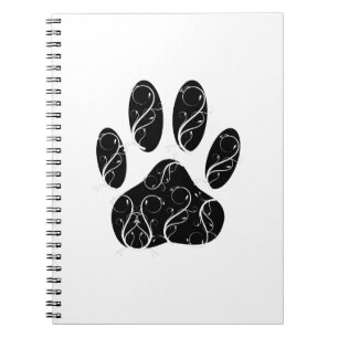 Caderno Espiral Pata Preta De Cachorro Impressa Com Farinhas Branc