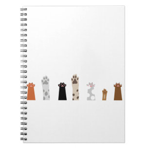 Caderno Espiral Patas Cachorro Gato Desenho Em Bicicleta Bestial