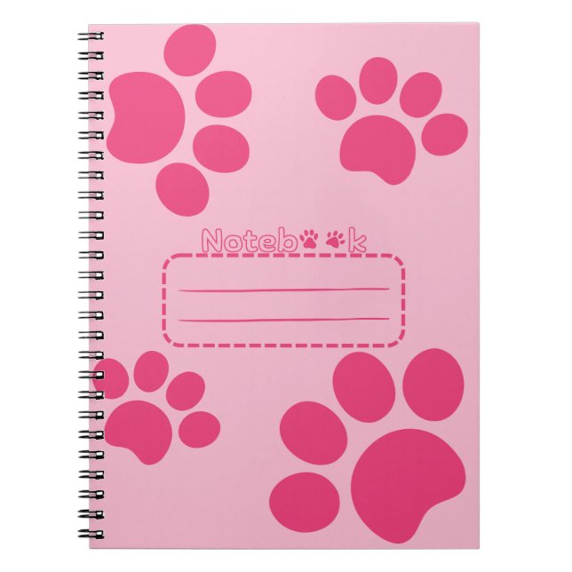 Caderno Espiral Patas de gato rosa notebook (Frente)