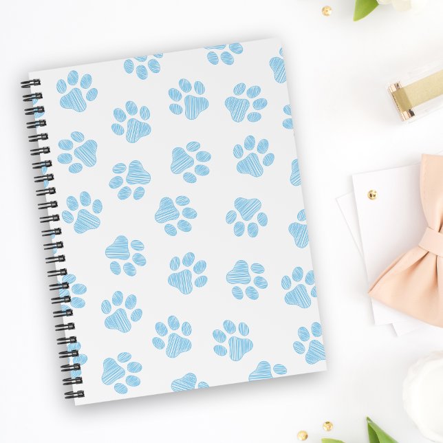 Caderno Espiral patas de rabo, patas de cão, patas azuis de bebê (Criador carregado)