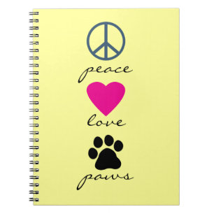 Caderno Espiral Patas do amor da paz