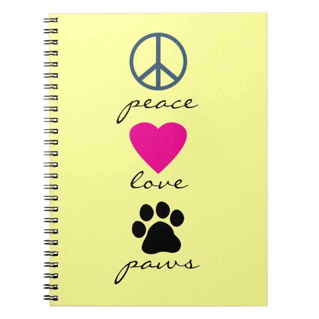 Caderno Espiral Patas do amor da paz (Frente)