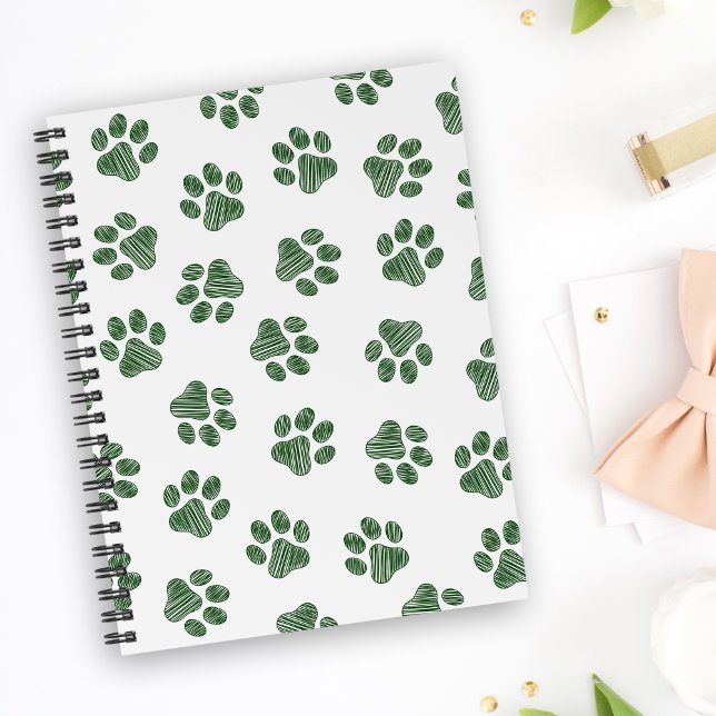 Caderno Espiral patas, patas caninas, patas verdes (Criador carregado)