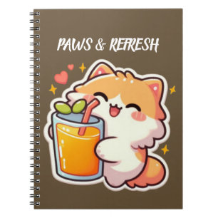 Caderno Espiral Patas Personalizadas e Design de Gato Fofo Atualiz