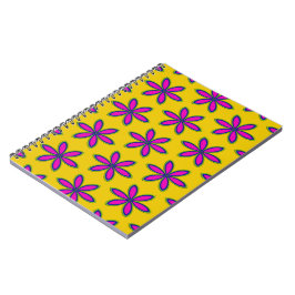 Caderno Espiral Patch da Flor Roxo