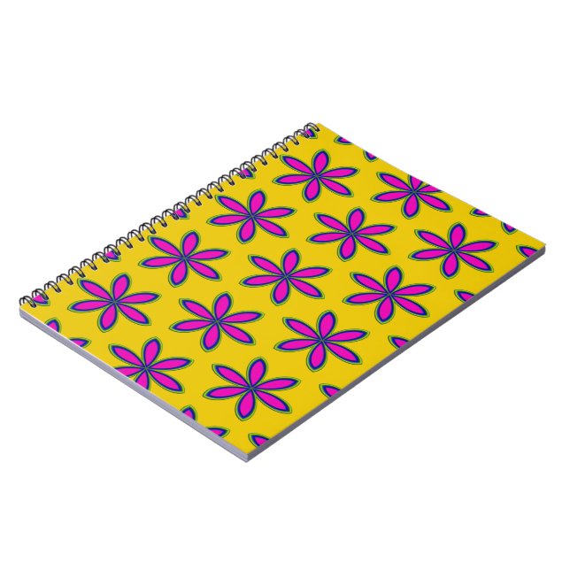 Caderno Espiral Patch da Flor Roxo (Left Side)