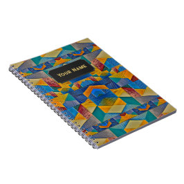 Caderno Espiral Patches Coloridos - Aspecto Étnico Inclinado - Seu