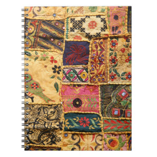 Caderno Espiral Patchwork da Índia: Hampi Market Cloth.