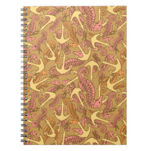 Caderno Espiral Paterno De Cavalo De Seiva E Ancoragem