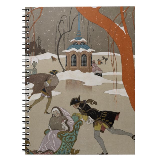 Caderno Espiral Patinagem no gelo no lago congelado (Frente)