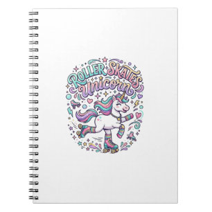 Caderno Espiral Patins Unicórnio Estilo Retro Gráfico 