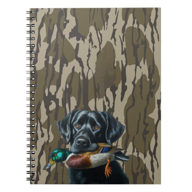 Caderno Espiral Pato caçando Labrador Retriever Bottomland Camo (Frente)