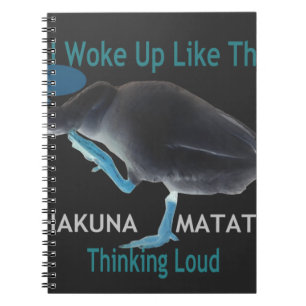 Caderno Espiral Pato com eu acordei como este texto do & Hakuna Ma