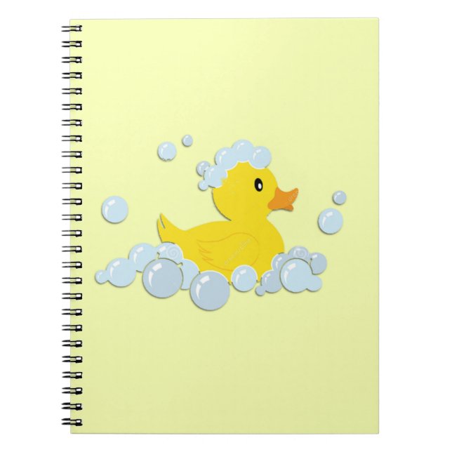 Caderno Espiral Pato de Borracha em Bolhas (Frente)