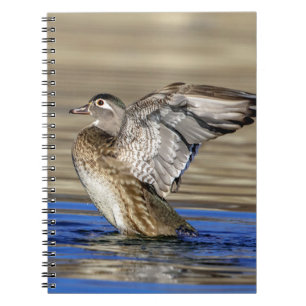 Caderno Espiral Pato de Madeira batendo suas asas
