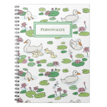 Pato e Lily Pads Notebook Espiral