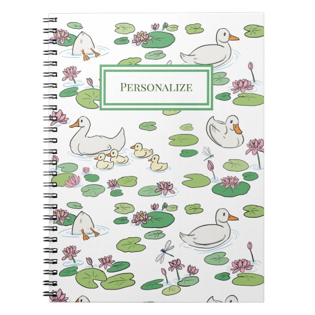 Caderno Espiral Pato e Lily Pads Notebook Espiral (Frente)