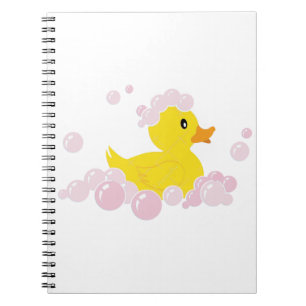 Caderno Espiral Pato em Bolhas Rosa