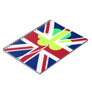 Caderno Espiral Patrick Shamrock Clover UK Flag
