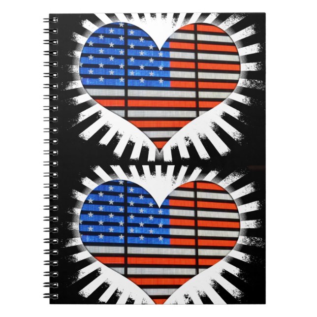 Caderno Espiral Patriot Heart American Flag (Frente)