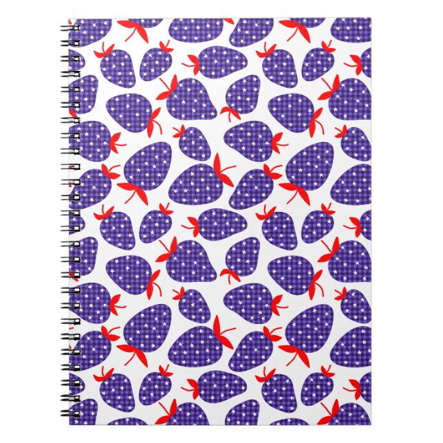 Caderno Espiral Patriotic Plaid Strawberry (Frente)