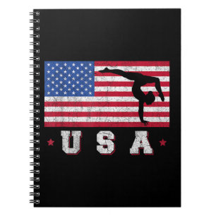 Caderno Espiral Patriotic Sports Gift American Flag Girls Gymn