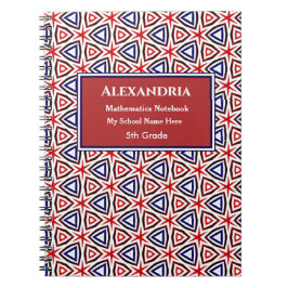 Caderno Espiral Patriótica americana Red White Personalize