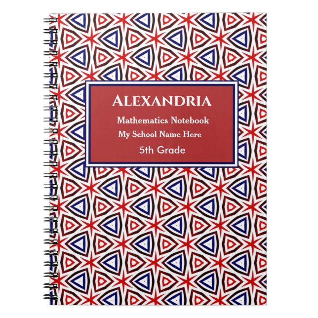 Caderno Espiral Patriótica americana Red White Personalize (Frente)