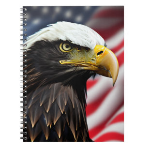 Caderno Espiral Patriótico/Águia/Americano/EUA
