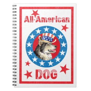 Caderno Espiral Patriótico Alaskan Malemute