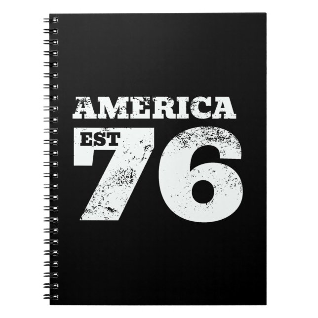 Caderno Espiral Patriótico Americano Est 1776 (Frente)