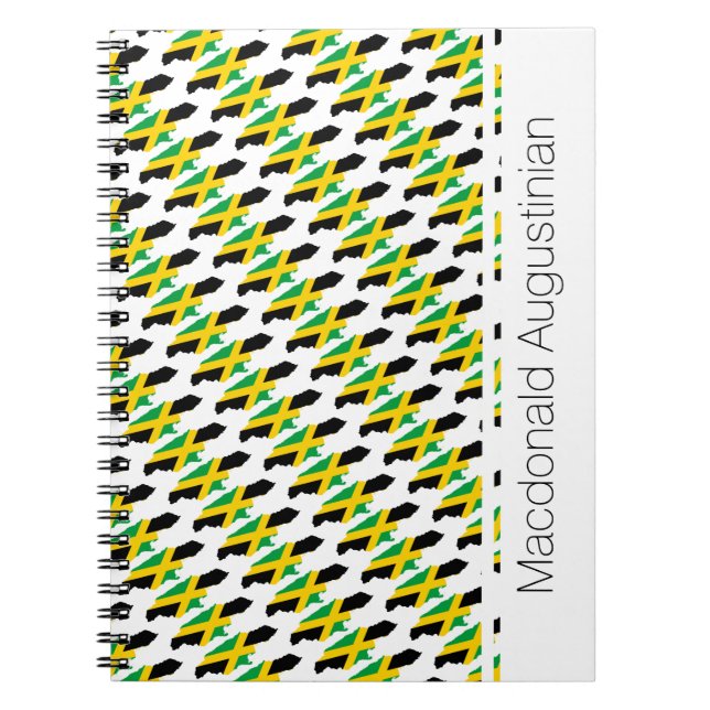 Caderno Espiral Patriótico Personalizado de Bandeira jamaicano JAM (Frente)