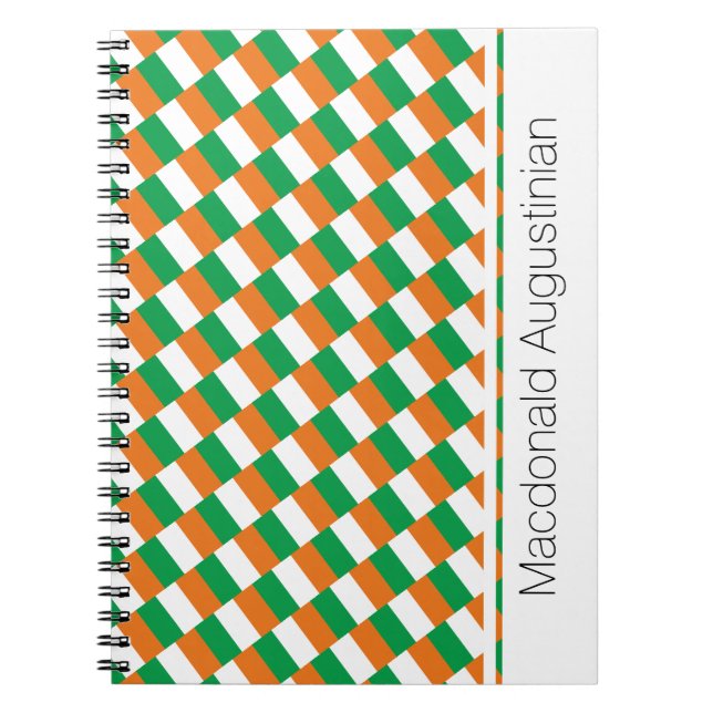 Caderno Espiral Patriótico Personalizado do Sinalizador Irlandês d (Frente)