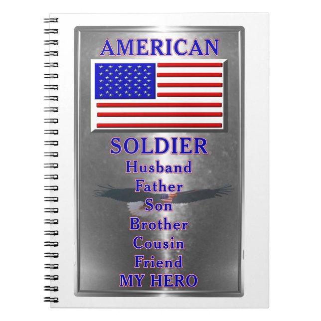Caderno Espiral Patriótico Soldado Americano (Frente)