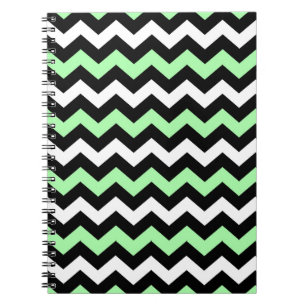 Caderno Espiral Patrulha Zigzag (zwart, groen, wit)