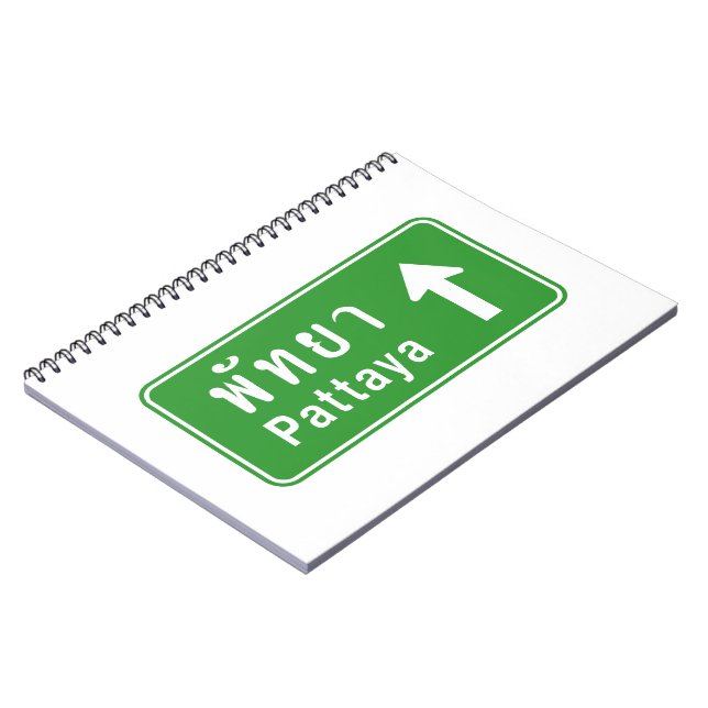 Caderno Espiral Pattaya À Frente ⚠ Sinal De Tráfego Rodoviário Tai (Left Side)