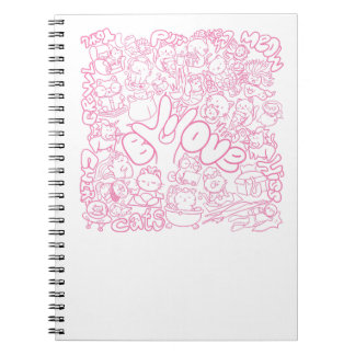 Caderno Espiral Patten Gato Bonito com Sinal ASL ILY - Design ASL